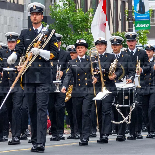 Canadian Navy brass band at tattoo parade in Halifax