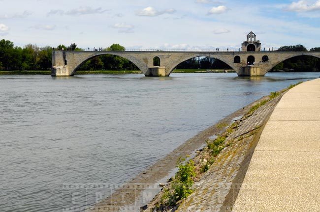 Avignon Bridge across river Rhone